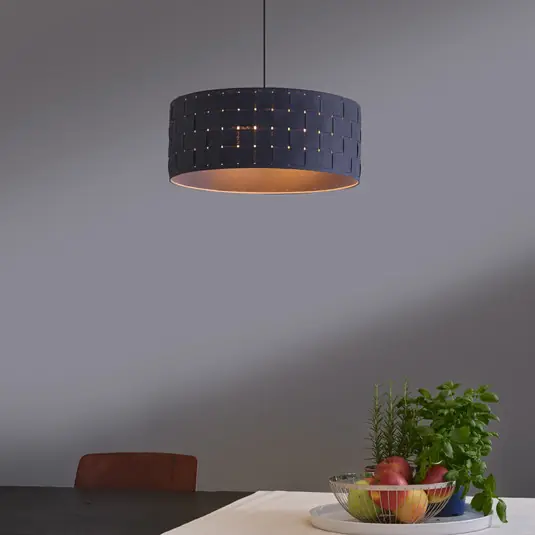 Lampada a sospensione OSRAM Decor Felt Weaving, Ø 48 cm, grigio, feltro E27 Pagamento Sicuro