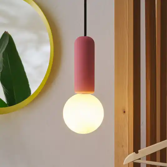 Spedito Oggi Lampada a sospensione OSRAM Decor Concrete Mic, rosa, cemento, G9