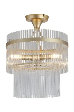Compra Oggi Stesso Plafoniera Lara, Ø 35 cm, color oro/trasparente, vetro/metallo