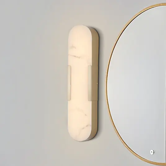 Applique LED per il bagno Opaline Altezza 50 cm Colore oro Metallo/Resina Reso Gratuito