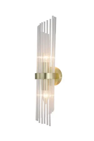 Applique Lara, altezza 56 cm, color oro/trasparente, vetro/metallo Solo Oggi