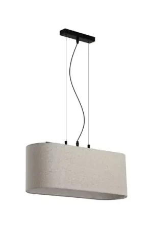 Lampada a sospensione Hessian, lunghezza 60 cm, bianco naturale, lino/metallo Offerta