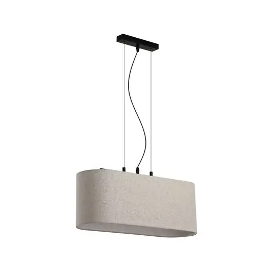 Lampada a sospensione Hessian, lunghezza 60 cm, bianco naturale, lino/metallo Offerta
