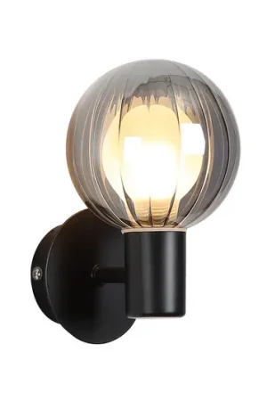 Ultimissimo Modello Appliance per il bagno Lumisphere, nero/grigio fumo, altezza 12 cm Vetro