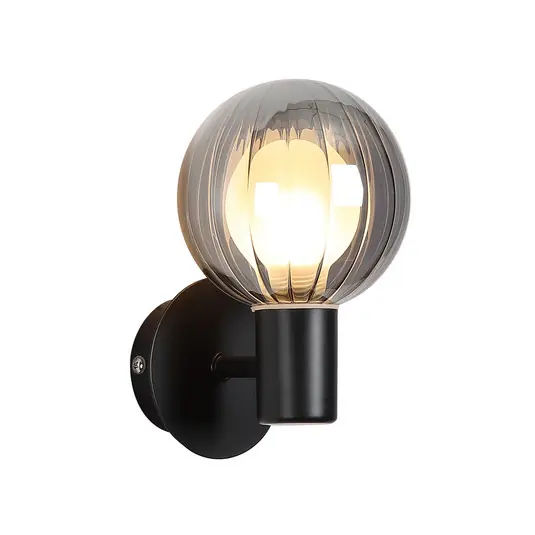 Ultimissimo Modello Appliance per il bagno Lumisphere, nero/grigio fumo, altezza 12 cm Vetro