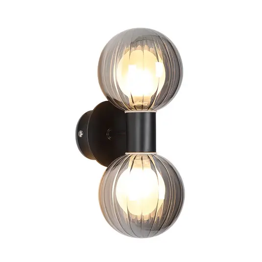 Offerta Appliance per il bagno Lumisphere, nero/grigio fumo Altezza 28 cm a 2 luci.