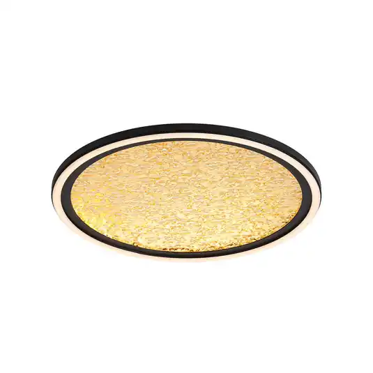 Professionale Plafoniera LED Luna, Ø 40 cm, nero/oro, metallo