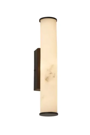 Appliance LED per il bagno Wales nera/marmorizzata 35 cm acciaio/resina Popolare