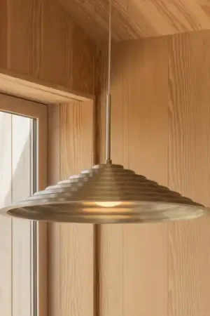 Lampada LED a sospensione Audo Chancery, Ø 75 cm, colore alluminio Bestseller