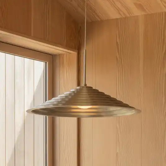 Lampada LED a sospensione Audo Chancery, Ø 75 cm, colore alluminio Bestseller