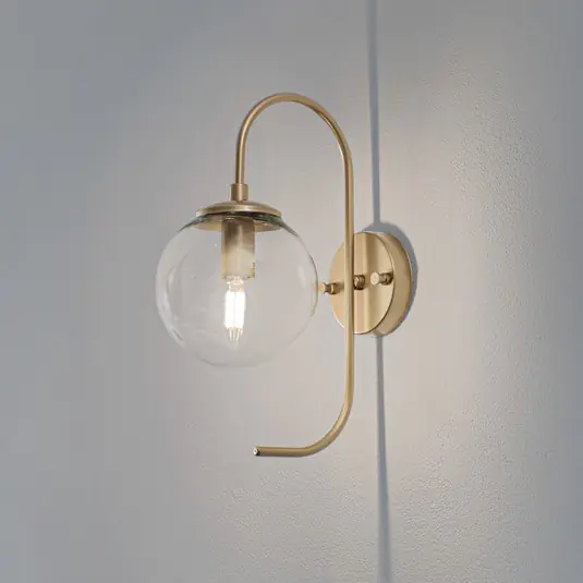 Applique Jewel, color oro, vetro, altezza 36 cm, E14 Must-Have