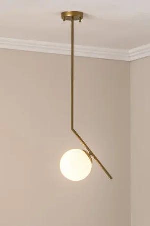 Lampada a sospensione Dolunay, 25 cm di lunghezza, color oro, vetro, E27 Promozione Esclusiva