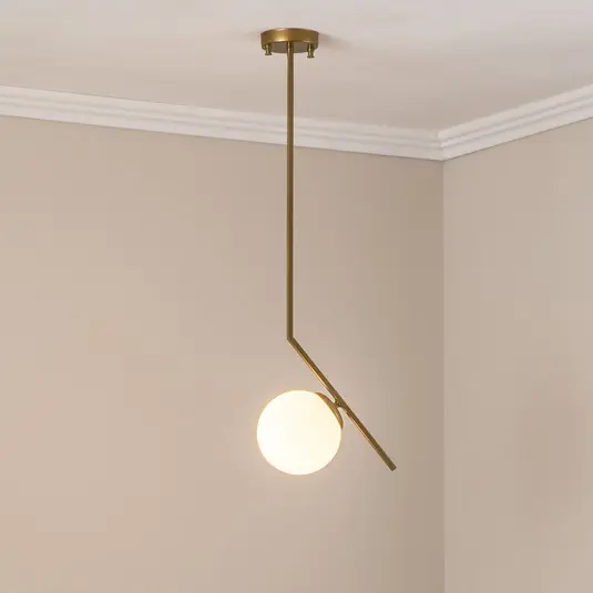 Lampada a sospensione Dolunay, 25 cm di lunghezza, color oro, vetro, E27 Promozione Esclusiva