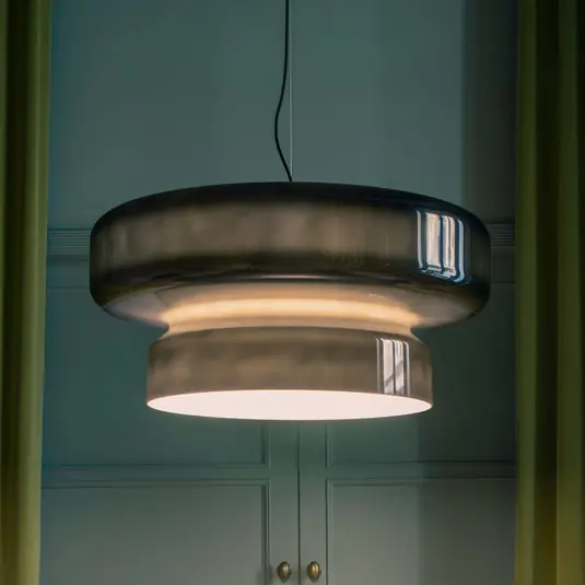 Nuova Collezione MARSET Lampada a sospensione a LED Bohemia, Triac, grigio fumo