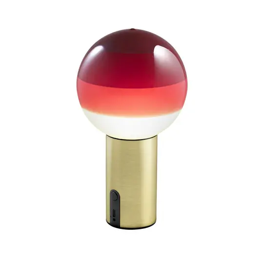 MARSET Lampada da tavolo a batteria Dipping Light, rosso/ottone, dimmerabile Prezzo Ridotto