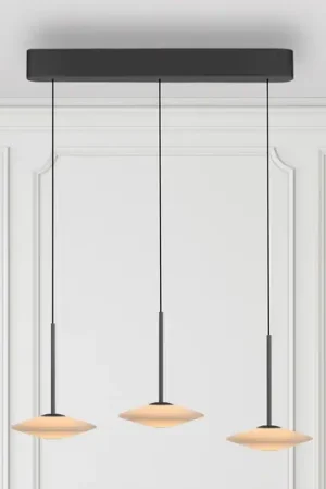 Economico Paul Neuhaus Lampada a sospensione a LED Elipsa, a 3 luci, bianco/nero