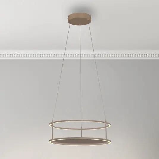 Lampada LED a sospensione Conni di Paul Neuhaus, color sabbia, Ø 50 cm Professionale