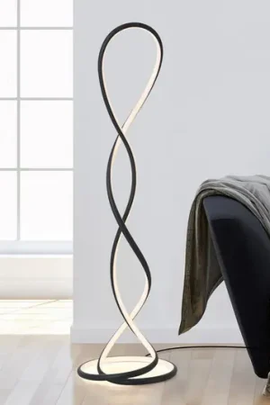 Sconto Paul Neuhaus lampada LED da pavimento Twist, nera, altezza 143 cm