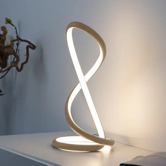 Lampada LED da tavolo Twist di Paul Neuhaus, color sabbia, altezza 42 cm Compra Online