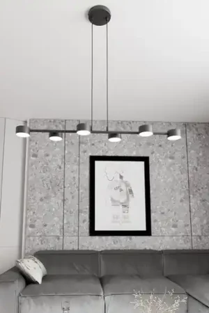 Faretto da soffitto, Megara, lunghezza 80 cm, metallo, a 6 luci. Consegna Rapida