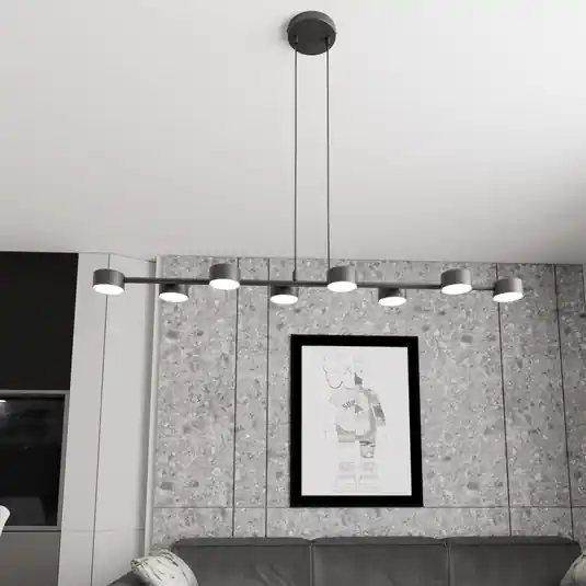 Faretto da soffitto Megara, lunghezza 100 cm, metallo, a 8 luci. A Buon Prezzo