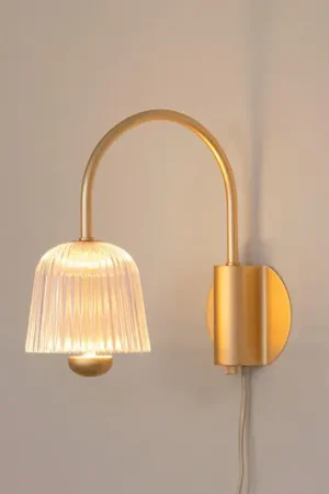 Vendita Finale Nuura applique a LED Asteea, larghezza 16 cm, color ottone/trasparente
