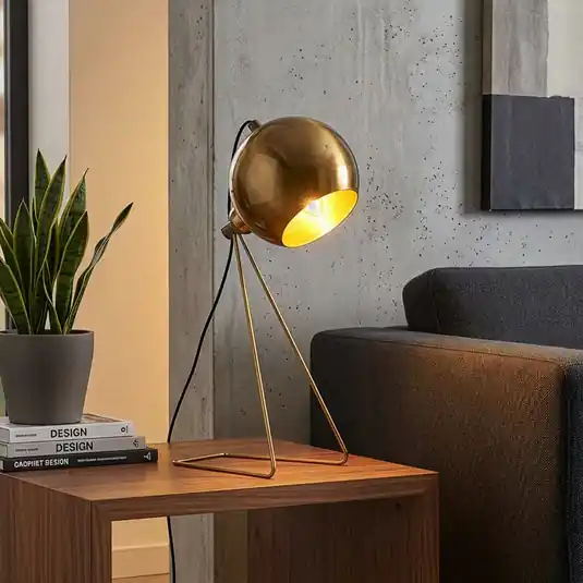Lampada da tavolo Mixed, ottone, metallo, altezza 45 cm, E14 Non Perdere