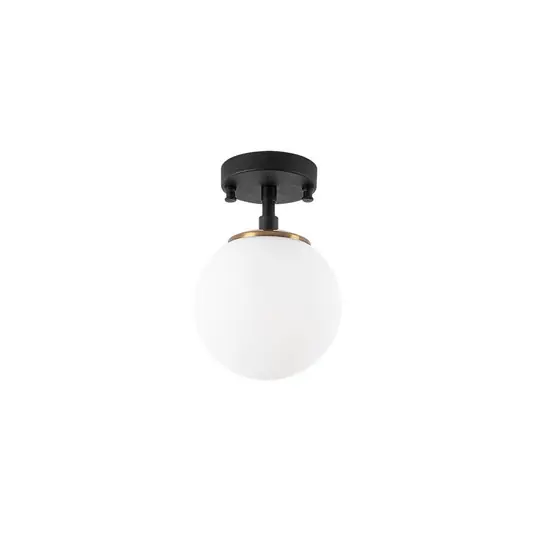 Nuova Collezione Plafoniera Atmaca, a 1 luce, nero, vetro, Ø 15 cm