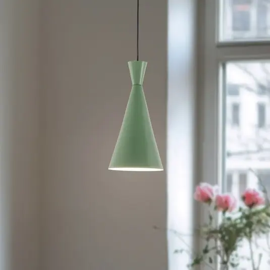 Consegna Rapida Lampada a sospensione Tom, verde menta, metallo, Ø 19 cm, E27