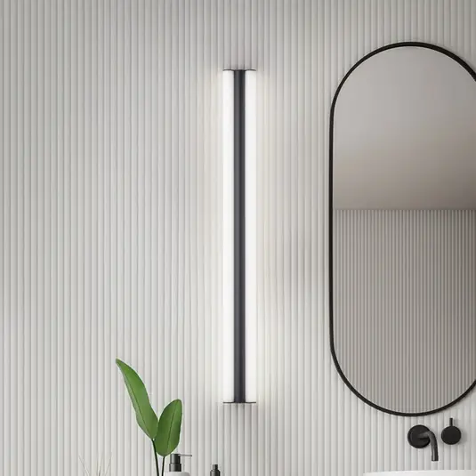 Reso Gratuito Helestra luce per specchio a LED LOOM, lunghezza 90 cm, nero, IP44