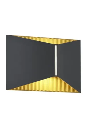 Helestra applique a LED VID, nero/oro, up/down, IP65 Quantità Limitata