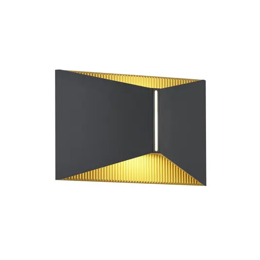 Helestra applique a LED VID, nero/oro, up/down, IP65 Quantità Limitata