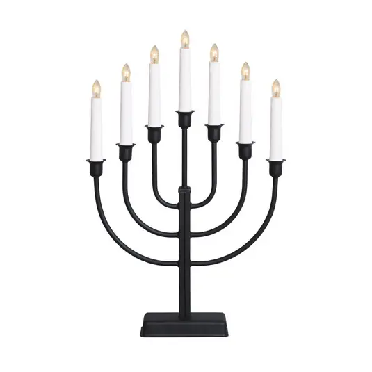Pagamento Sicuro Candelabro Kristina, metallo nero, altezza 47 cm, a 7 luci
