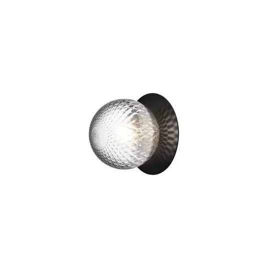 Novità Nuura applique Liila 1 IP44 Ø 16,5 cm, nero/trasparente