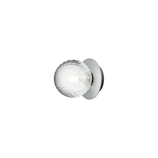 Promozione Esclusiva Nuura Liila 1 applique, Ø 14 cm, IP44, argento/trasparente