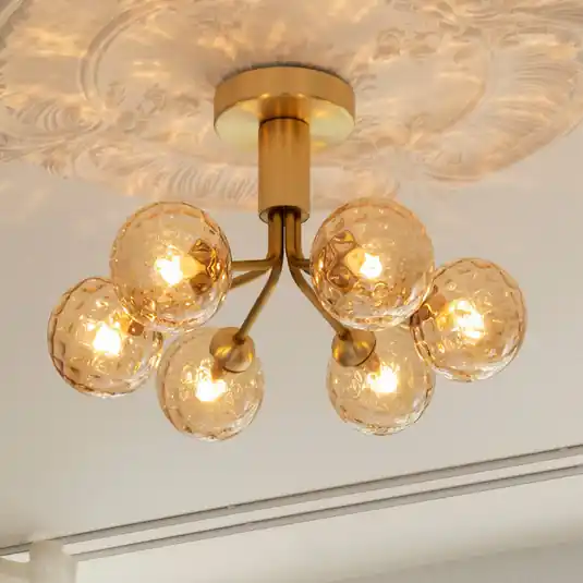 Non Perdere Nuura plafoniera Apiales 6, Ø 50 cm, color ottone/oro