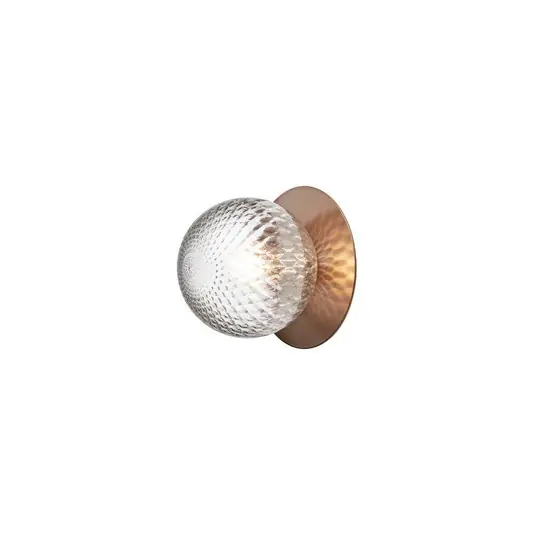 Spedito Oggi Nuura Applique Liila 1, Ø 16,5 cm, IP44, bronzo/trasparente