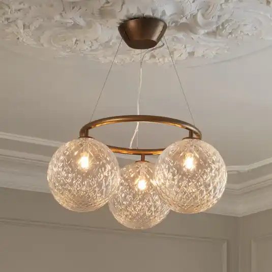 Economico Lampadario Nuura Miira 3 Circular, Ø 54 cm, bronzo/trasparente