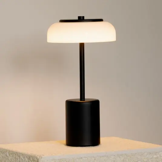 Nuura lampada LED da tavolo ricaricabile Blossi, altezza 26 cm, nero/opale Consegna Rapida