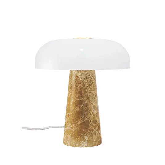 Spedito Oggi Lampada da tavolo Glossy, beige/bianco, altezza 24 cm, marmo/vetro