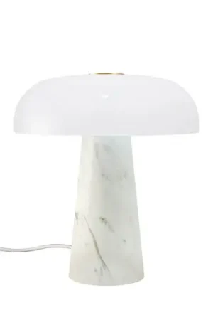 Lampada da tavolo Glossy, bianca, altezza 24 cm, marmo/vetro Nuovo Arrivo