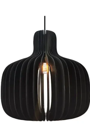 Promo Stagionale Lampada a sospensione Hazo, Ø 43 cm, nera, legno