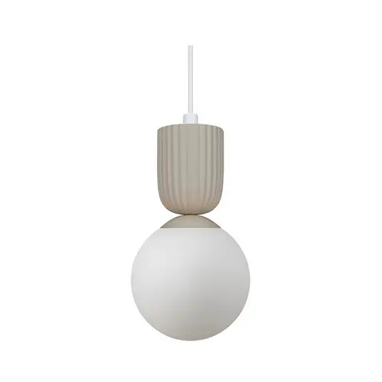 Compra Online Lampada a sospensione Sadie, color beige, Ø 15 cm, vetro/ceramica