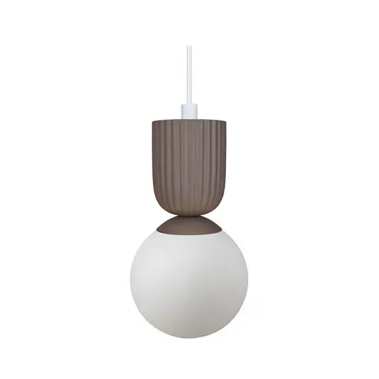 Di Tendenza Lampada a sospensione Sadie, marrone chiaro, Ø 15 cm, vetro/ceramica