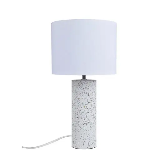 Lampada da tavolo Antiga, bianca, altezza 50 cm, tessuto/pietra Pagamento Sicuro