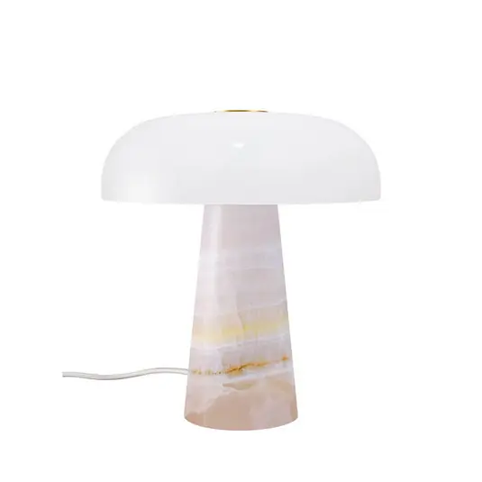 Lampada da tavolo Glossy, rosa/bianco, altezza 24 cm, marmo/vetro Ordina Subito