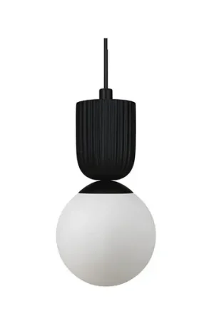 Lampada a sospensione Sadie, nera, Ø 15 cm, vetro/ceramica Compra Oggi Stesso