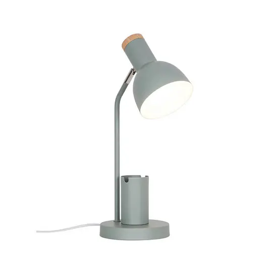 Occasione Lampada da tavolo Devone, verde polvere, altezza 43 cm, metallo