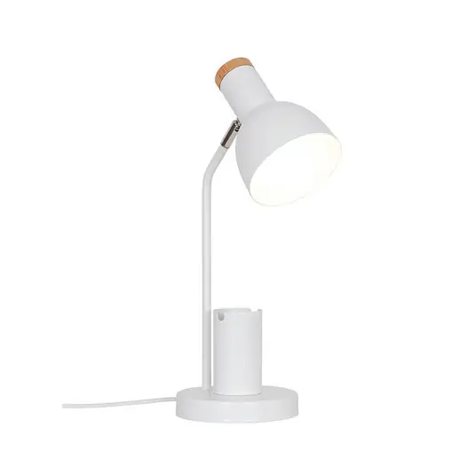 Lampada da tavolo Devone, bianca, altezza 43 cm, metallo Sconto