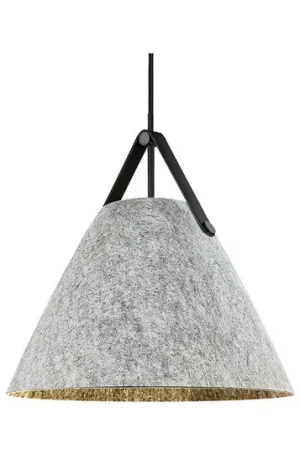 Lampada a sospensione Strap, grigio chiaro, Ø 36 cm, metallo/pelle Consegna Rapida